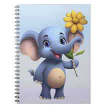 Notebook Fantasy Cartoon Elephant 6,5 x 8,75 poleg