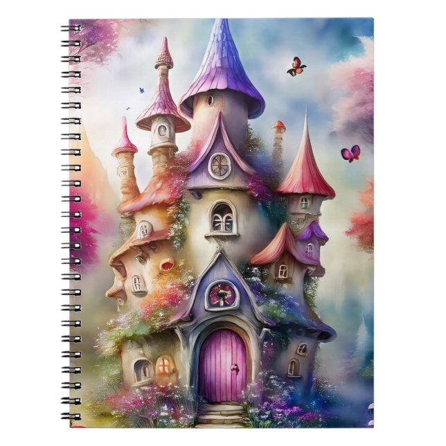 Caderno Espiral Notebook Fantasy Mushroom House 6,5 x 8,75 polegad (Frente)