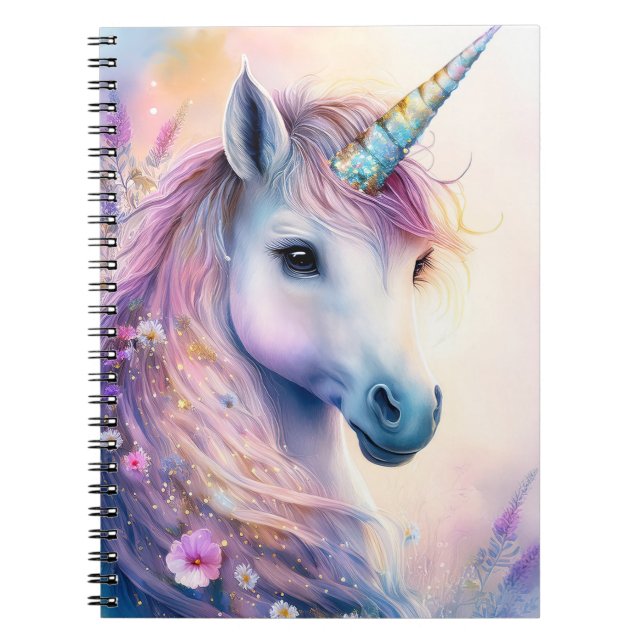 Caderno Espiral Notebook Fantasy Unicorn 6,5 x 8,75 pol (Frente)