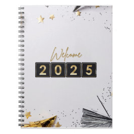 Caderno Espiral Notebook feliz ano novo 2025