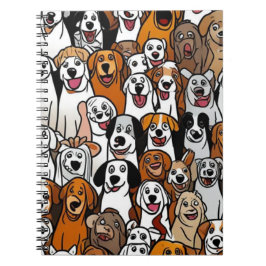 Caderno Espiral Notebook Feliz de Cães Cartoon
