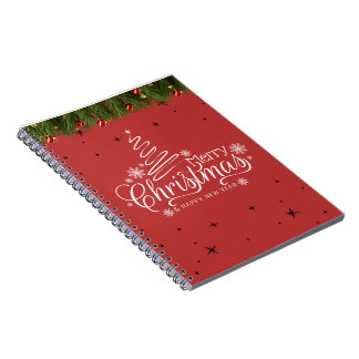 Caderno Espiral Notebook Feliz Natal e Espiral de Ano Novo