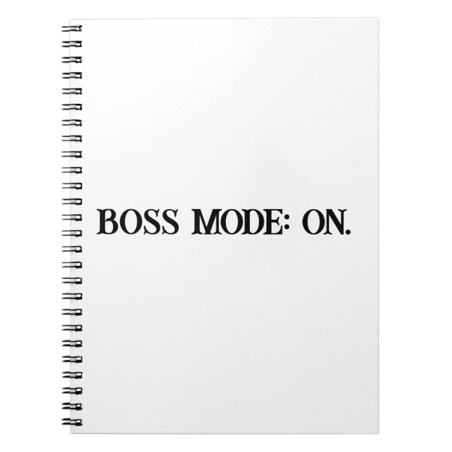 Caderno Espiral Notebook feminino Motivacional Modo Chefe (Frente)