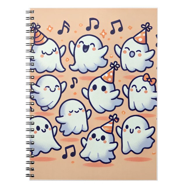Caderno Espiral notebook "festa de dança fantasma" (Frente)