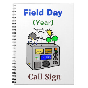 Caderno Espiral Notebook Field Day com Rádio de Cartoon
