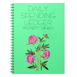 Caderno Espiral Notebook Financeiro de Pacotes de Despesas Diárias