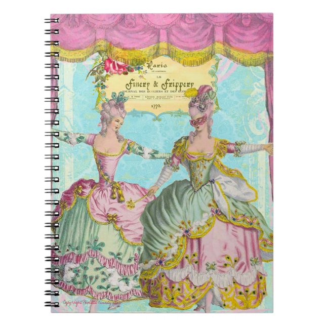 Caderno Espiral Notebook Finery e Frippery Marie Antoinette (Frente)