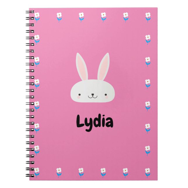 Caderno Espiral Notebook fino cor-de-rosa (Frente)