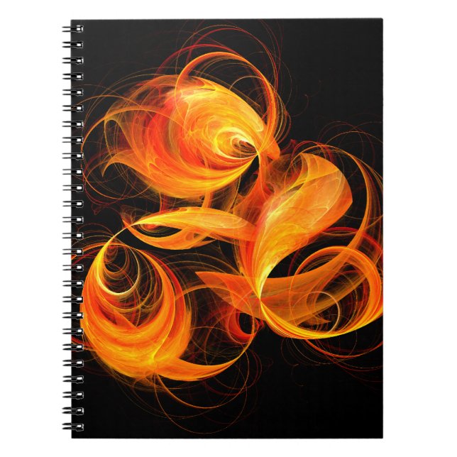 Caderno Espiral Notebook Fireball Abstrato Art (Frente)