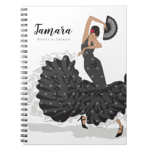 Caderno Espiral Notebook Flamenco Dancer personalizável