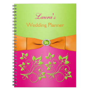 Caderno Espiral Notebook flexível com Limão cor-de-laranja rosa pe