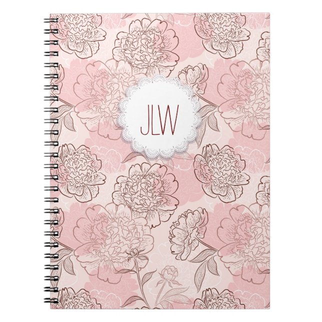 Caderno Espiral Notebook Floral bonito (Frente)