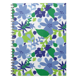 Caderno Espiral Notebook Floral Brilhante, multiverde e espiral az
