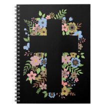 Notebook Floral Cross Spiral