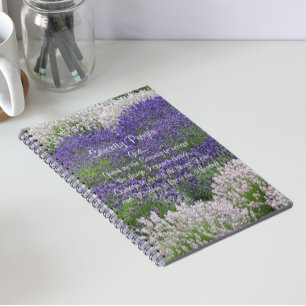Caderno Espiral Notebook Floral de Lavanda de Oração Serenity