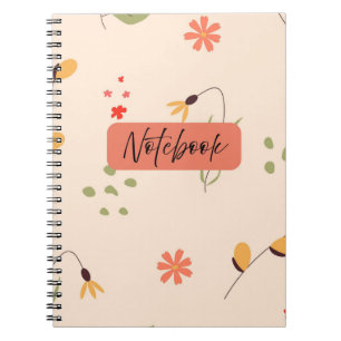 Caderno Espiral Notebook Floral - Design de cores terrestres
