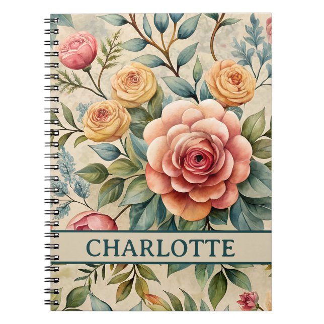 Caderno Espiral Notebook Floral Encantado (Frente)