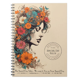 Caderno Espiral Notebook Floral Hair Beauty Salon - Business