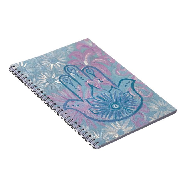 Caderno Espiral Notebook Floral Hamsa (Lado Direito)