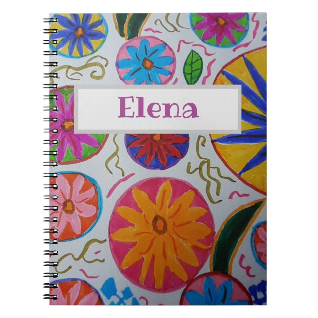 Caderno Espiral Notebook Floral Moderno (Frente)