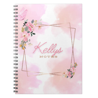 Caderno Espiral Notebook Floral Personalizado
