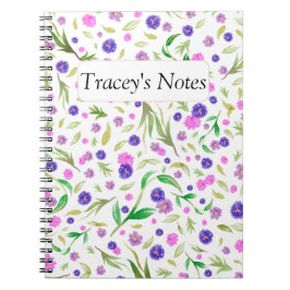 Caderno Espiral Notebook Floral Personalizado - Presente Personali