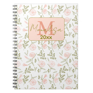 Caderno Espiral notebook floral personalizado Spiral