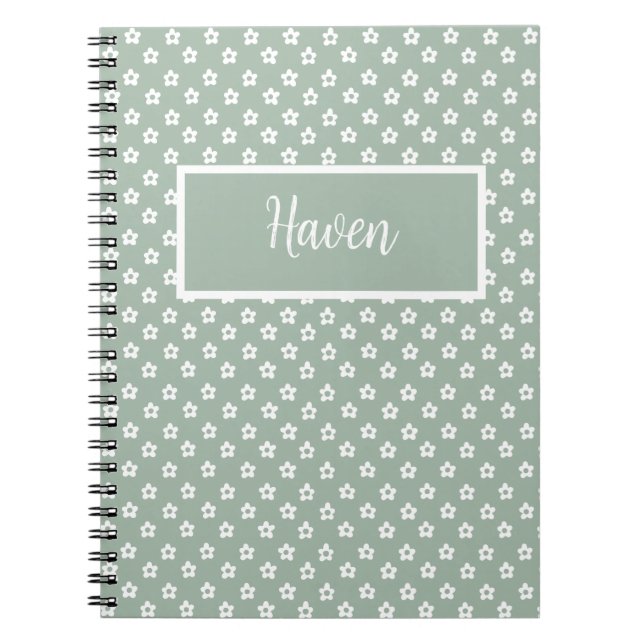 Caderno Espiral notebook floral personalizável (Frente)
