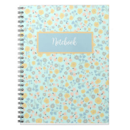 Caderno Espiral notebook floral personalizável