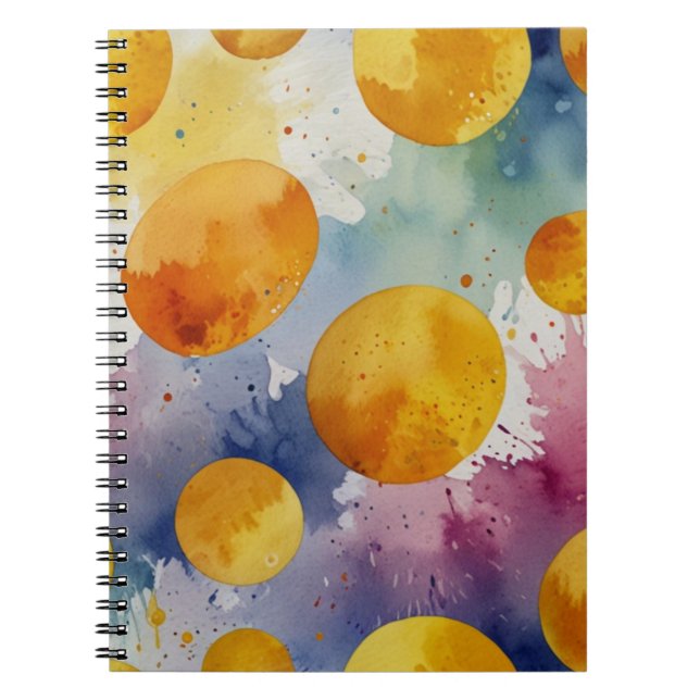 Caderno Espiral Notebook Floral Vibrant Watercolor (Frente)