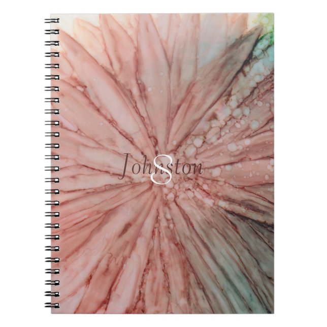 Caderno Espiral Notebook "Flores Pinkish" Personalize (Frente)