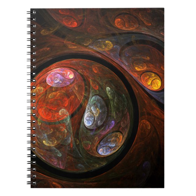 Caderno Espiral Notebook Fluid Connection Abstrato Art (Frente)