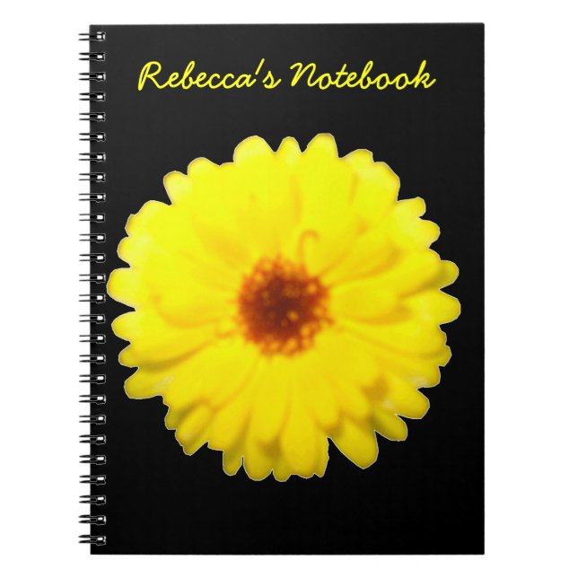 Caderno Espiral Notebook fluorescente amarelo marigold personalizá (Frente)