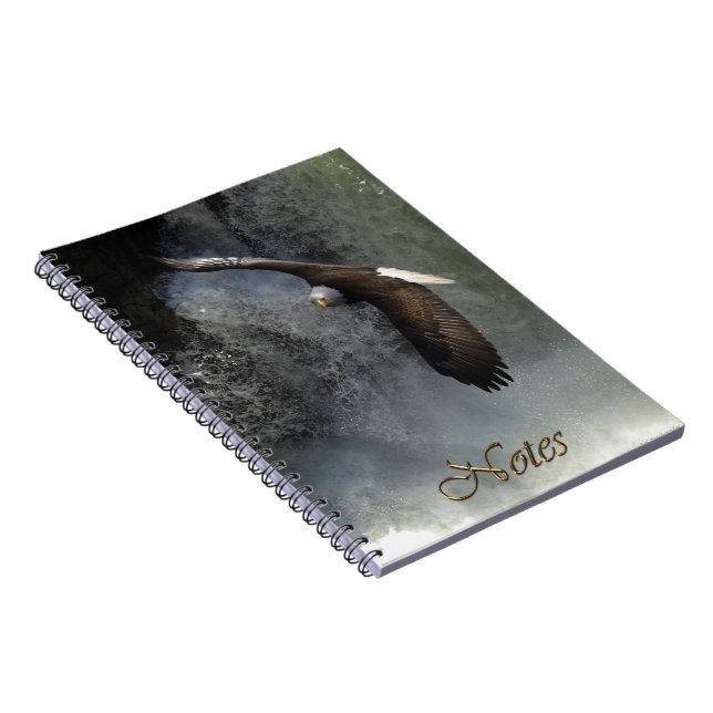 Caderno Espiral Notebook Flying Bald Eagle & Waterfall (Lado Direito)