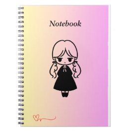 Caderno Espiral Notebook Fotográfico espiral de garota Kawaii