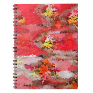 Caderno Espiral Notebook fotográfico espiral de gramíneas cor-de-r