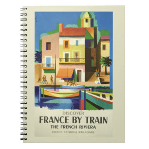 Caderno Espiral notebook FRANCE Viagens vintage