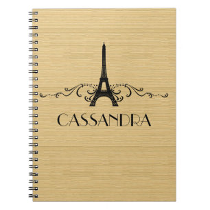 Caderno Espiral Notebook francês florescente Ebony