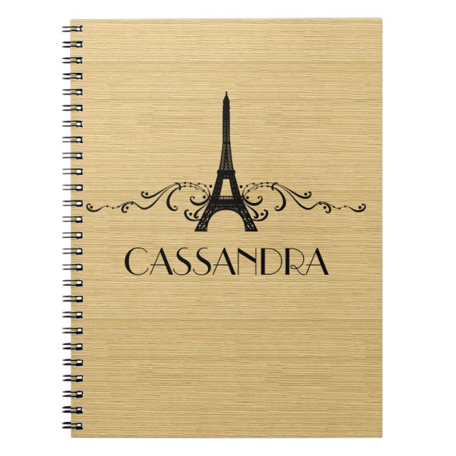 Caderno Espiral Notebook francês florescente Ebony (Frente)