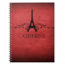 Notebook francês florescente venenoso, vermelho