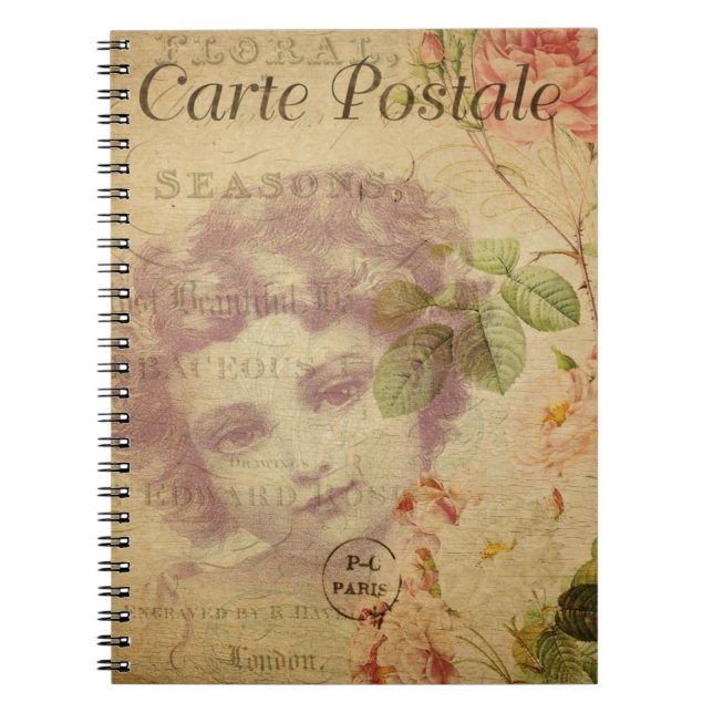 Caderno Espiral Notebook francês postal (Frente)