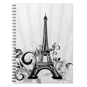 Caderno Espiral Notebook francês Torre Eiffel