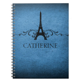 Caderno Espiral Notebook francês voador ventiço, azul