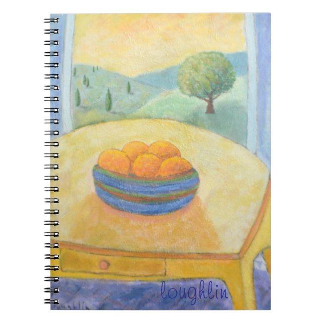 Caderno Espiral Notebook fruta por janela (Frente)