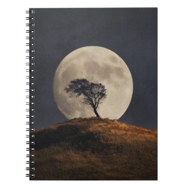 Caderno Espiral Notebook Full Moon Ouro Hill Tree (Frente)