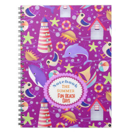 Caderno Espiral Notebook Fun Beach Magenta