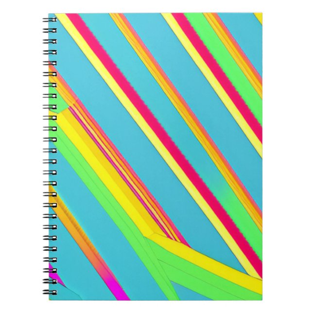 Caderno Espiral Notebook Funky Y2K Stripe para Escrevendo (Frente)