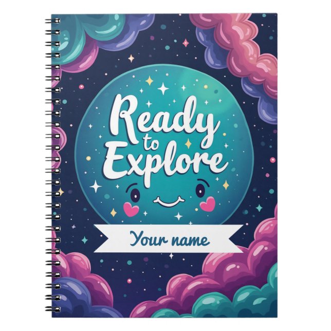 Caderno Espiral Notebook Galaxy Swirl com nome editável (Frente)