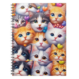 Caderno Espiral Notebook Gato Bonito Rostos Siral