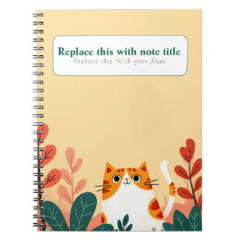 Caderno Espiral Notebook Gato Kawaii Cute Personalizado